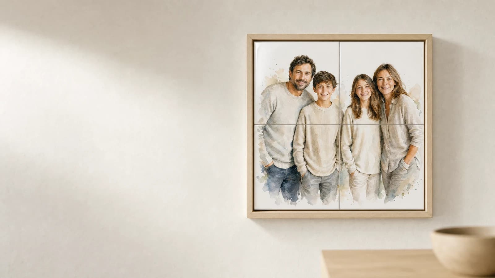 Aquarel Fototegeltjes in Baklijst