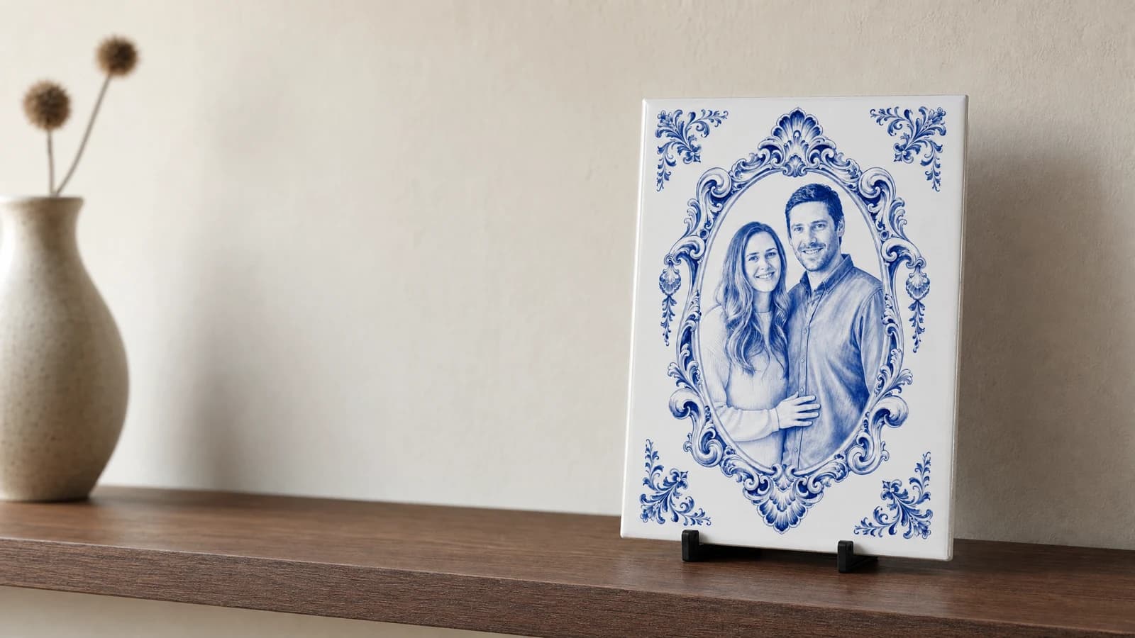 Rechthoekig Delfts Blauw Fototegeltje
