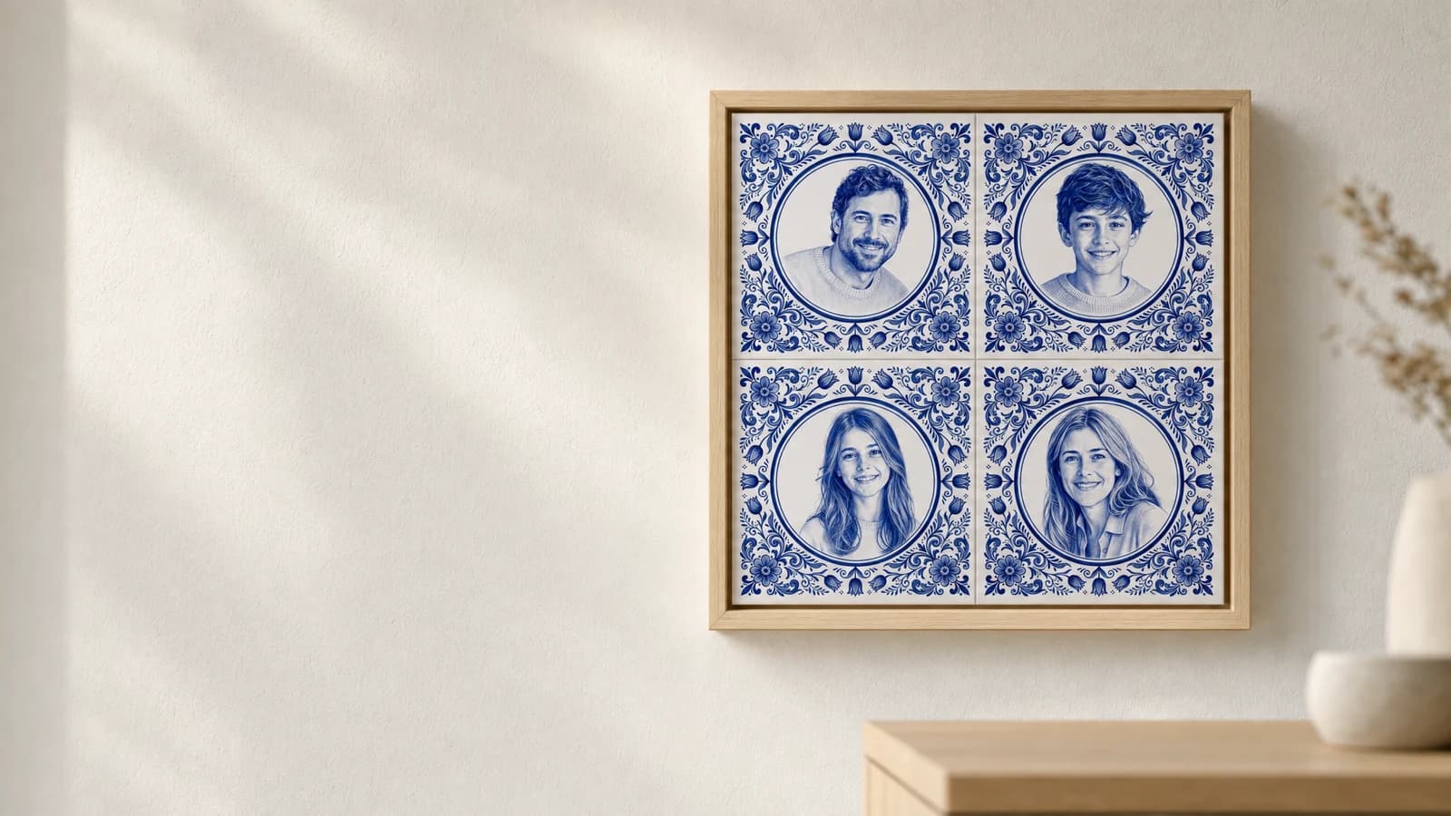 Delfts Blauw Fototegeltjes in Baklijst