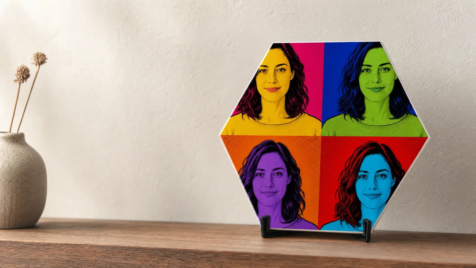 Hexagon Pop Art Fototegeltje