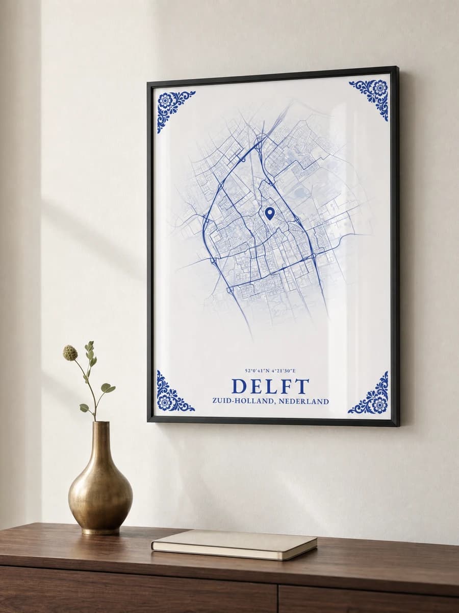 Stadskaart poster met lijst