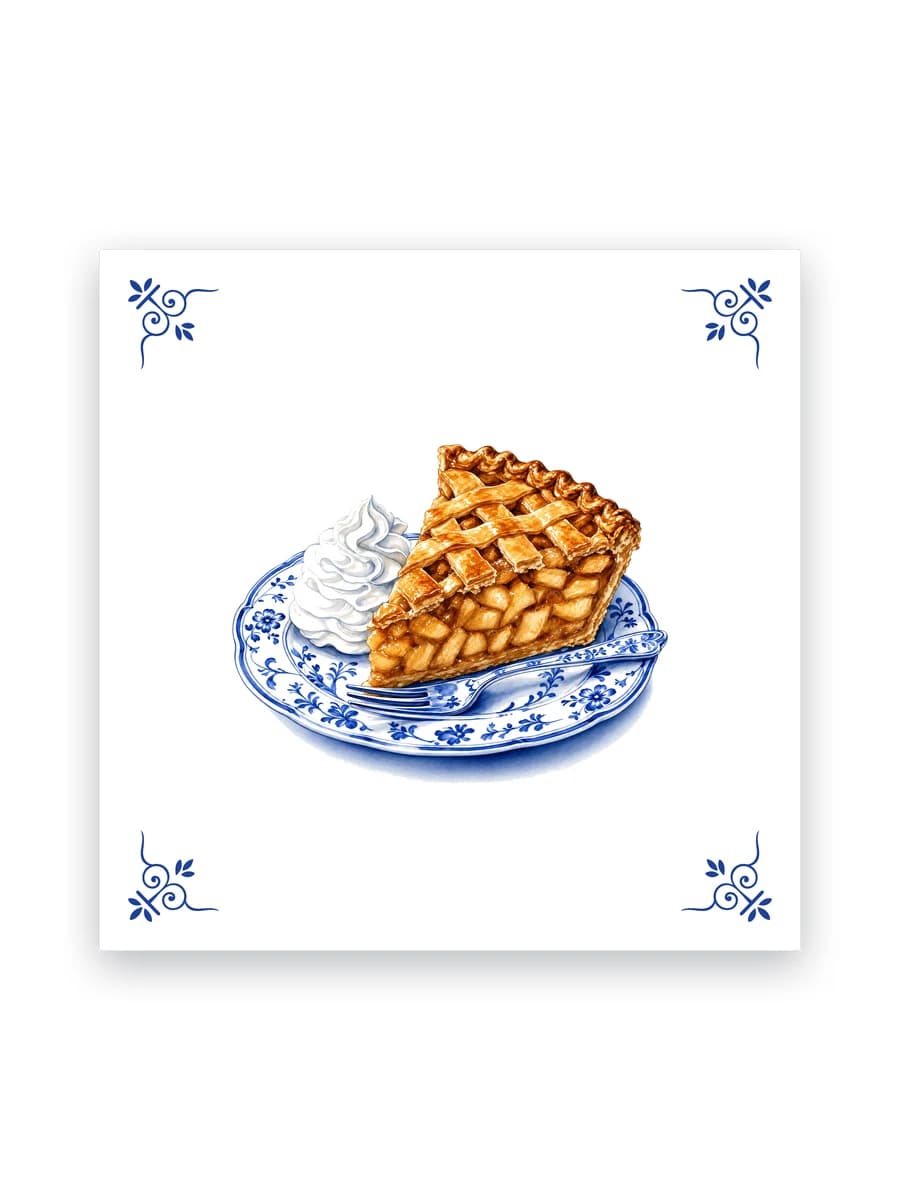 Delfts blauw tegeltje — Appeltaart