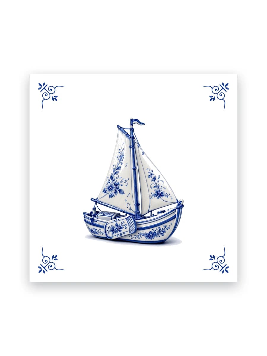 Delfts blauw tegeltje — Botter