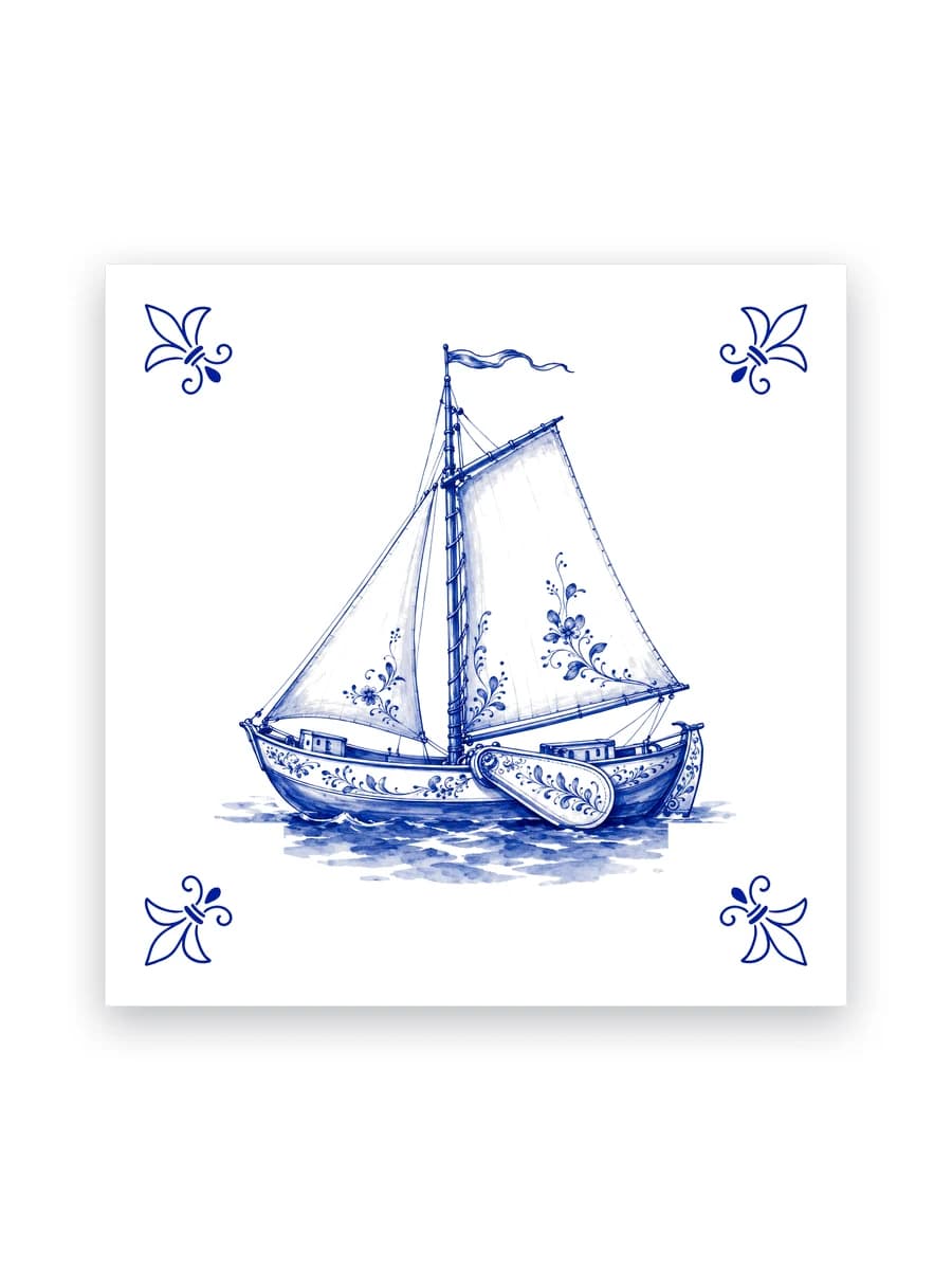 Delfts blauw tegeltje — Botter