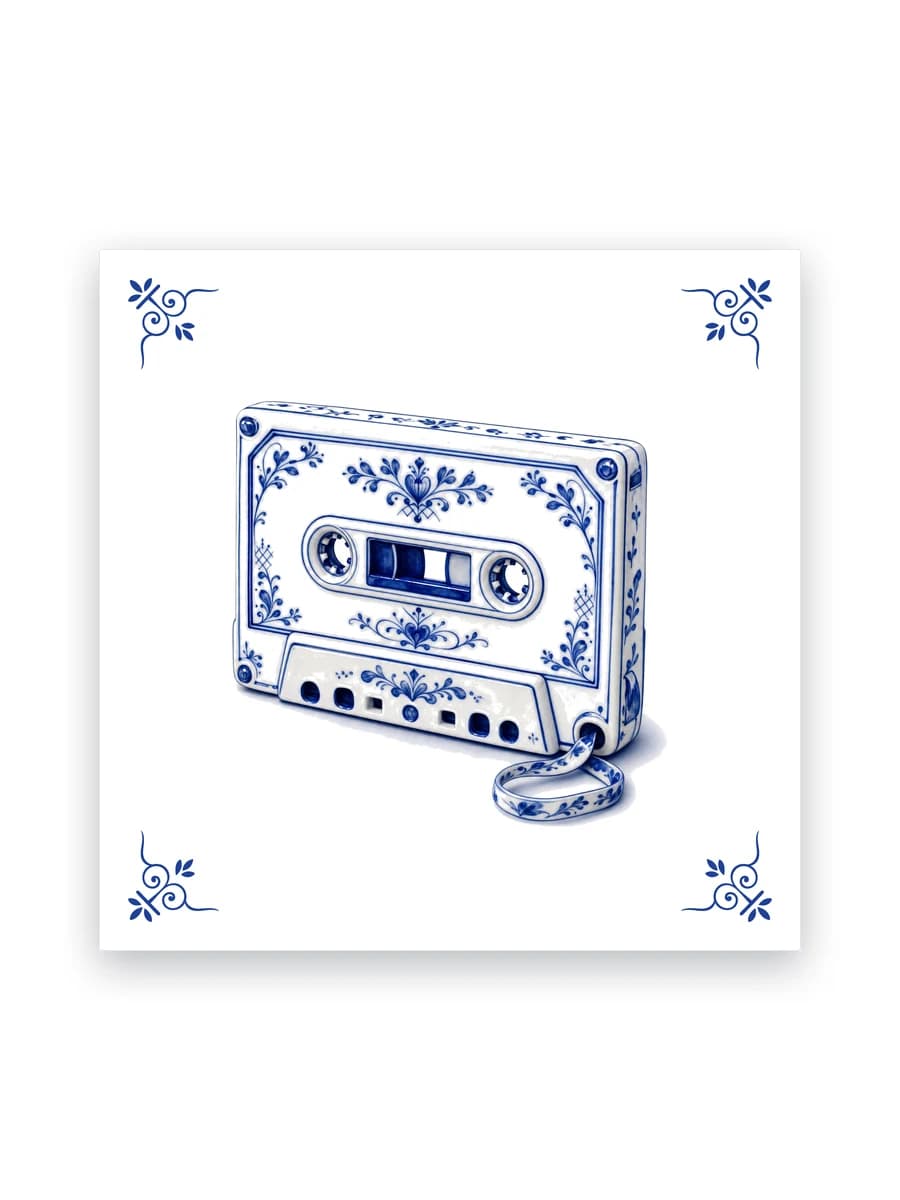 Delfts blauw tegeltje — Cassettebandje