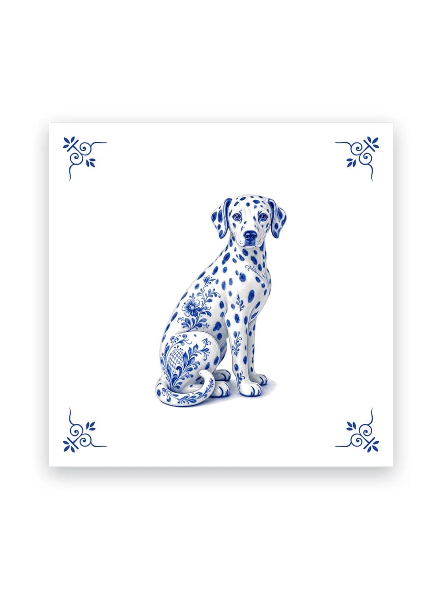 Delfts blauw tegeltje — Dalmatiër