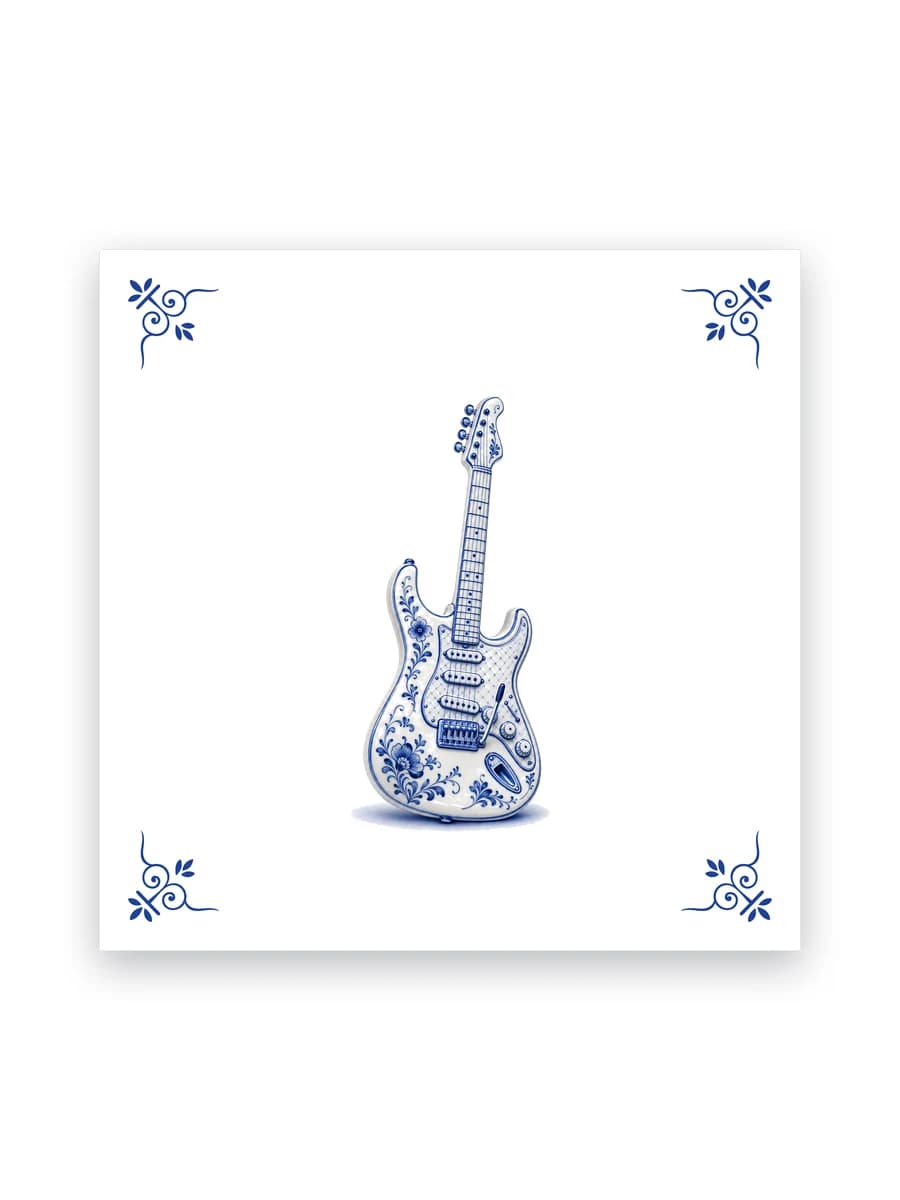 Delfts blauw tegeltje — Elektrische gitaar