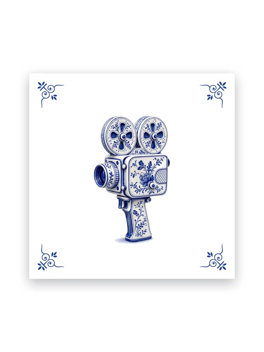 Delfts blauw tegeltje — Filmcamera