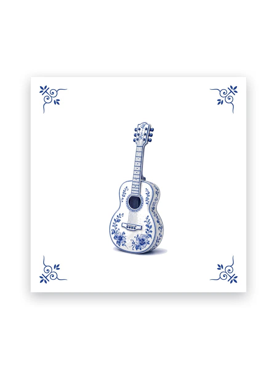 Delfts blauw tegeltje — Akoestische gitaar