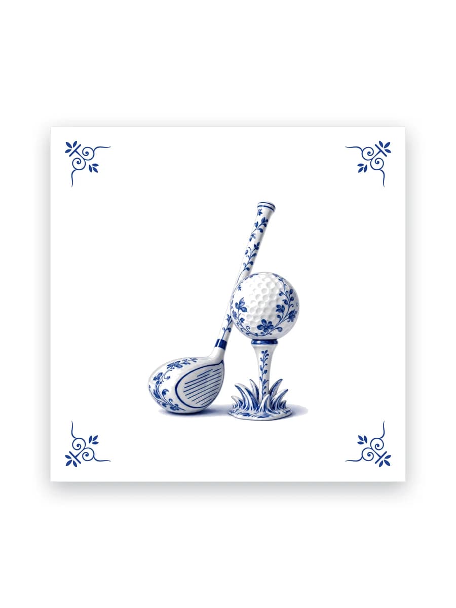 Delfts blauw tegeltje — Golf