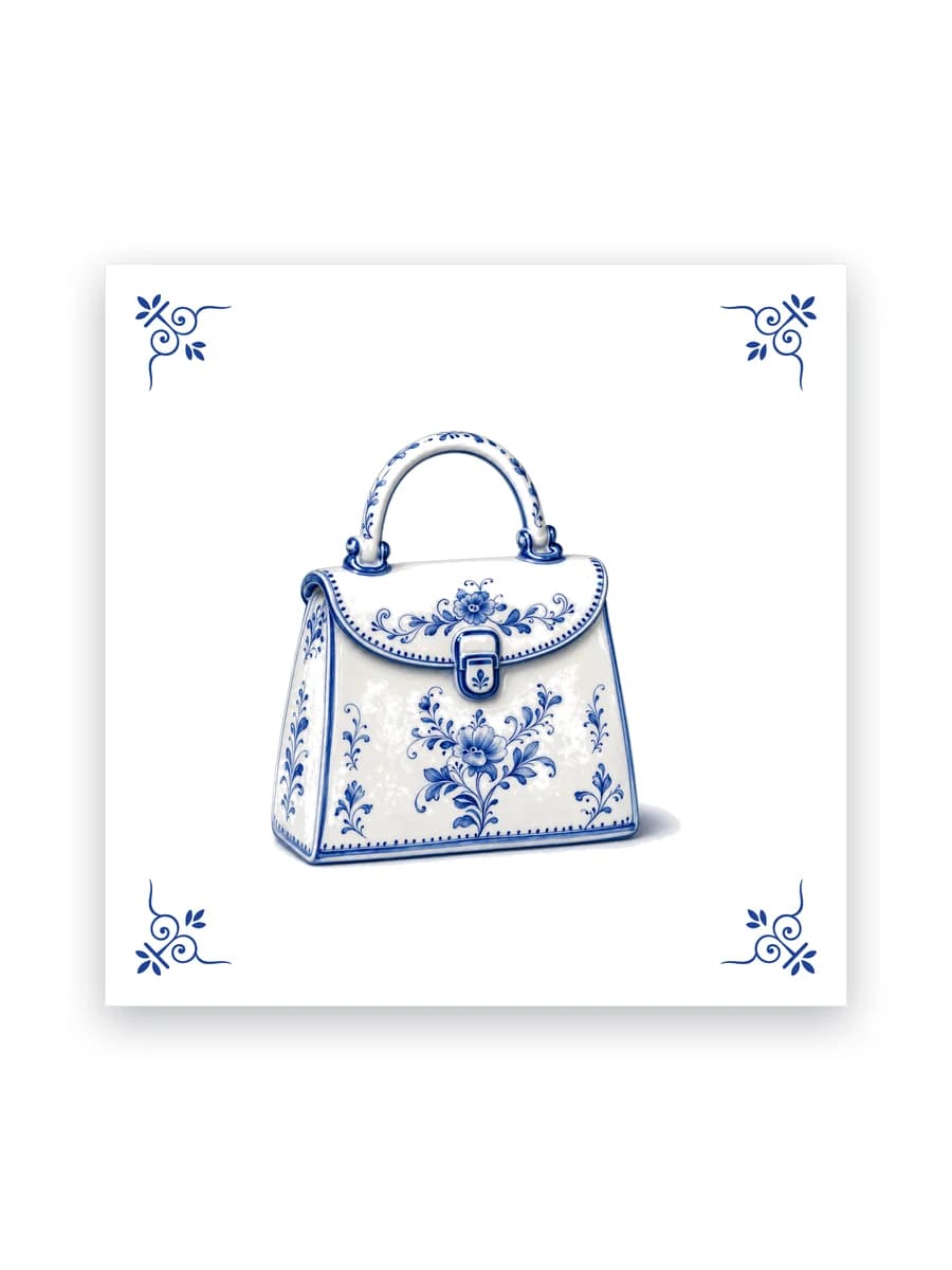 Delfts blauw tegeltje — Handtas