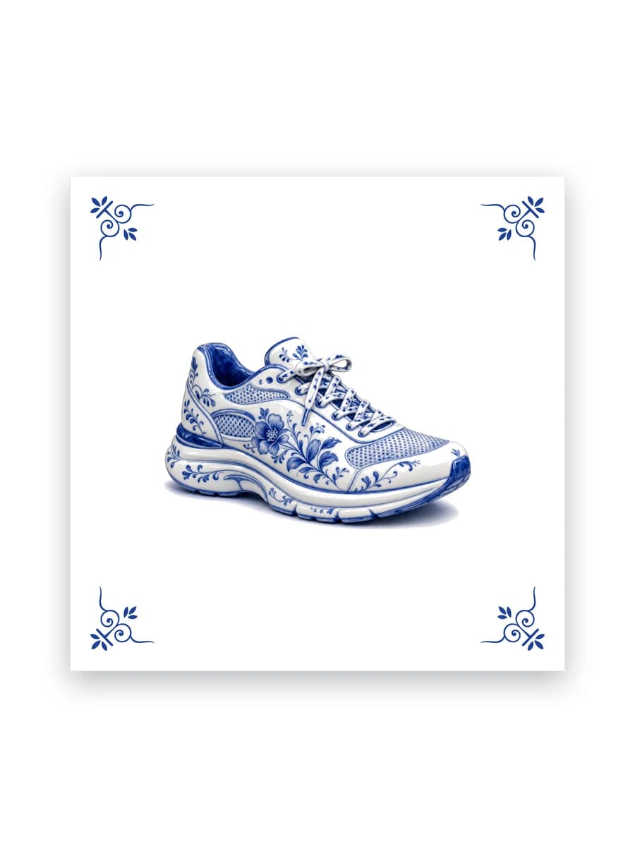Delfts blauw tegeltje — Hardloopschoen