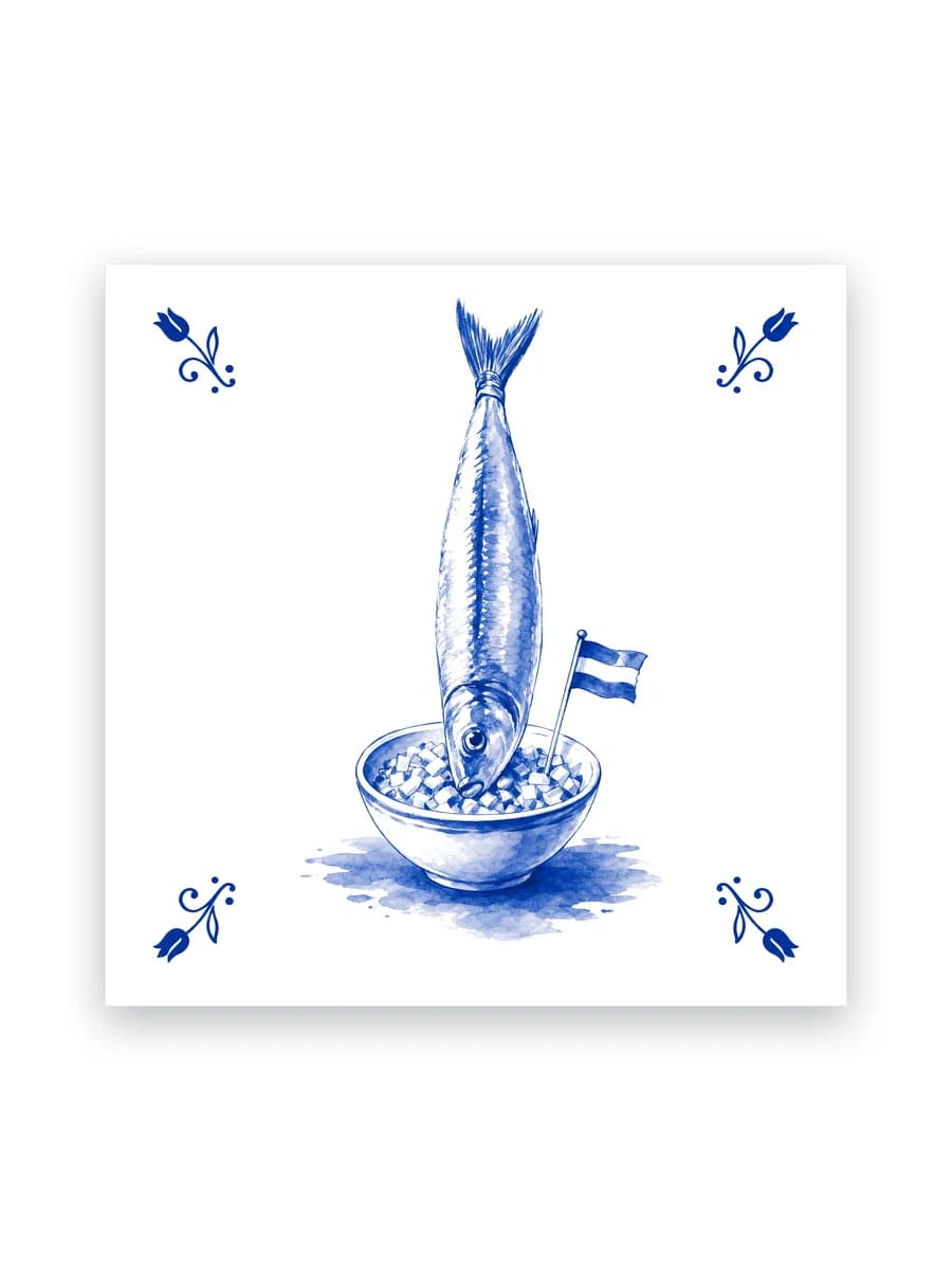 Delfts blauw tegeltje — Hollandse Nieuwe