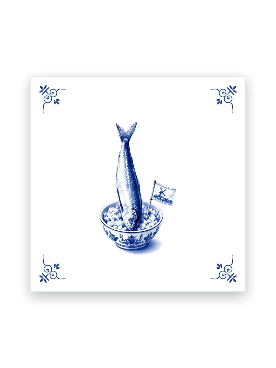 Delfts blauw tegeltje — Hollandse Nieuwe
