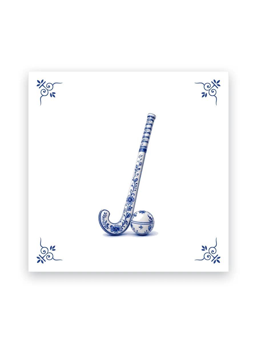 Delfts blauw tegeltje — Hockeystick