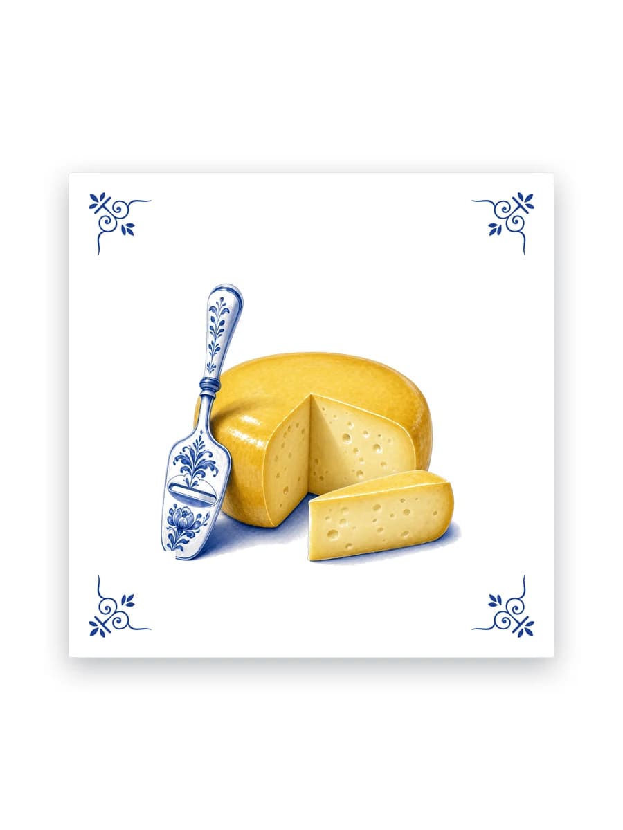 Delfts blauw tegeltje — Kaas