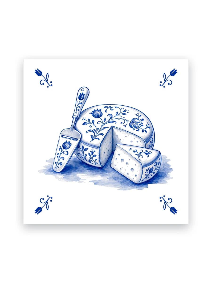 Delfts blauw tegeltje — Kaas