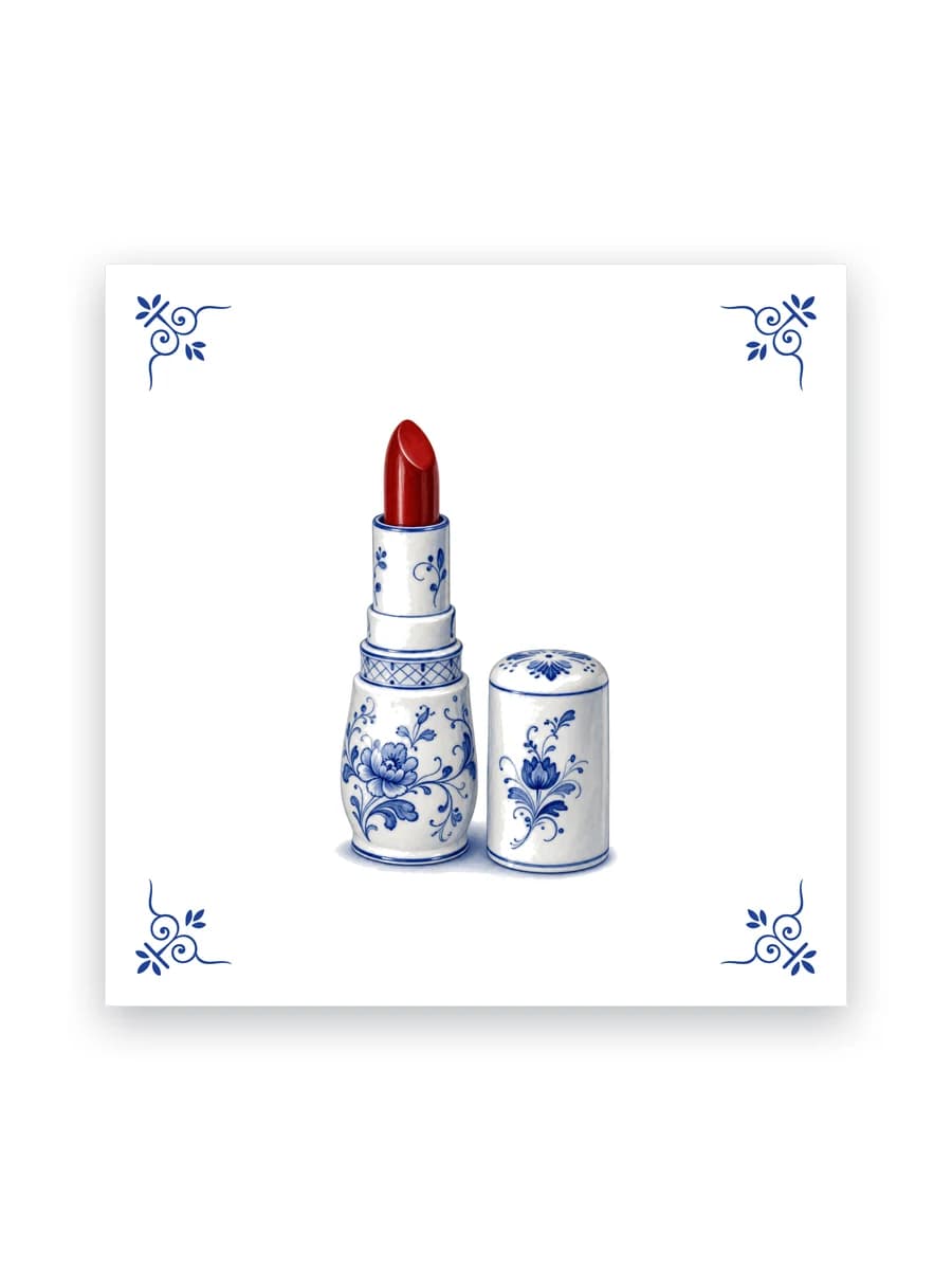 Delfts blauw tegeltje — Lippenstift