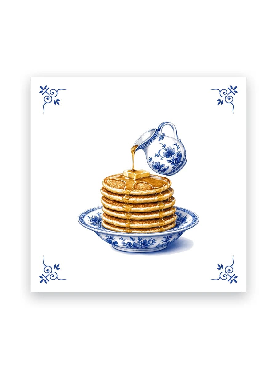 Delfts blauw tegeltje — Pannenkoeken