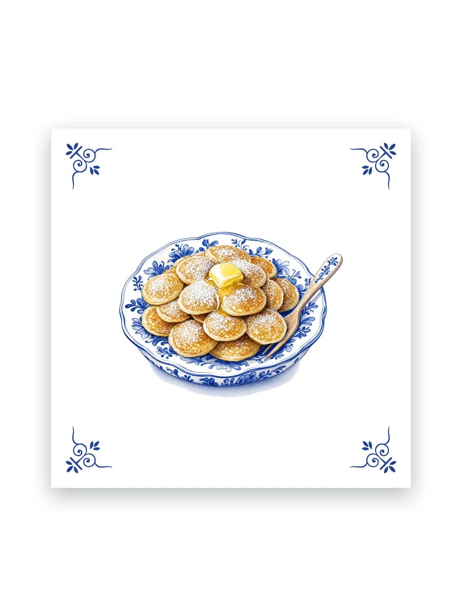 Delfts blauw tegeltje — Poffertjes