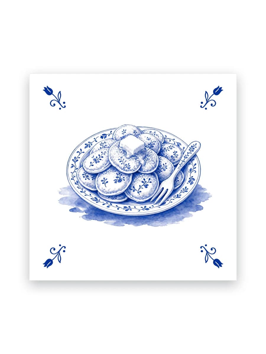 Delfts blauw tegeltje — Poffertjes