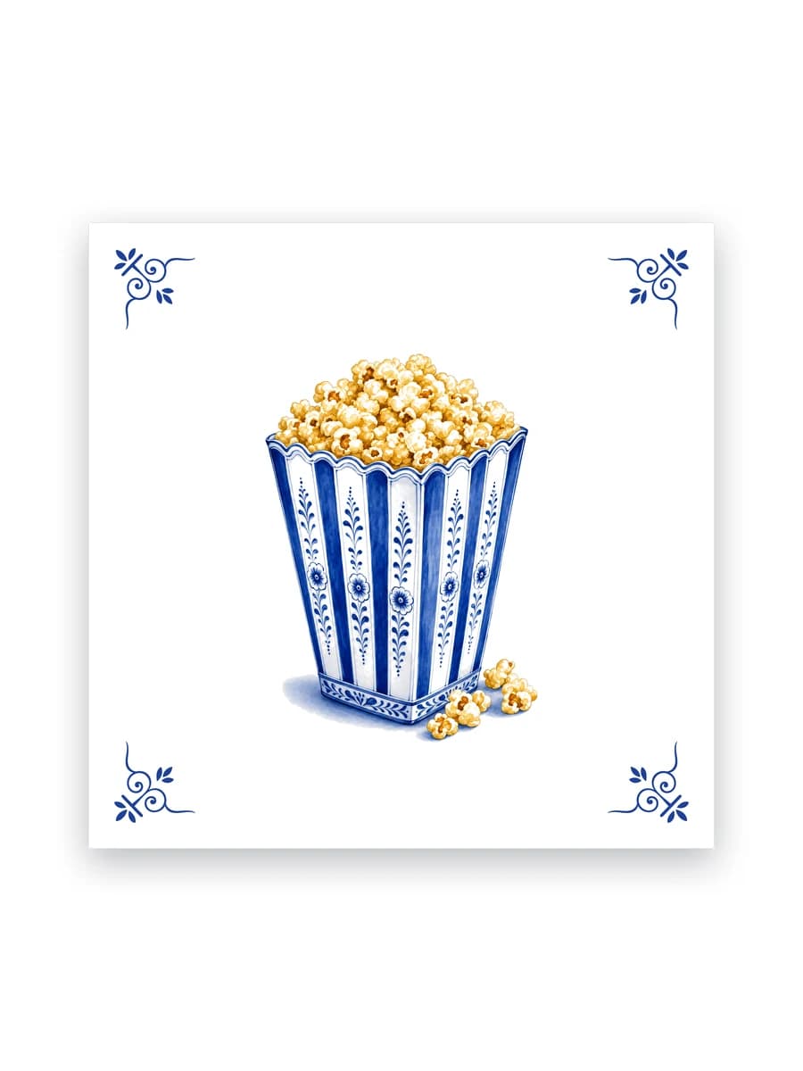 Delfts blauw tegeltje — Popcorn