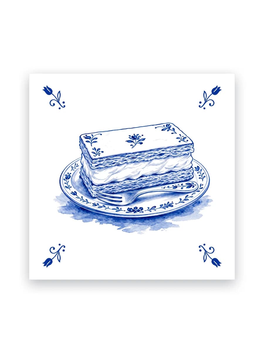Delfts blauw tegeltje — Tompouce