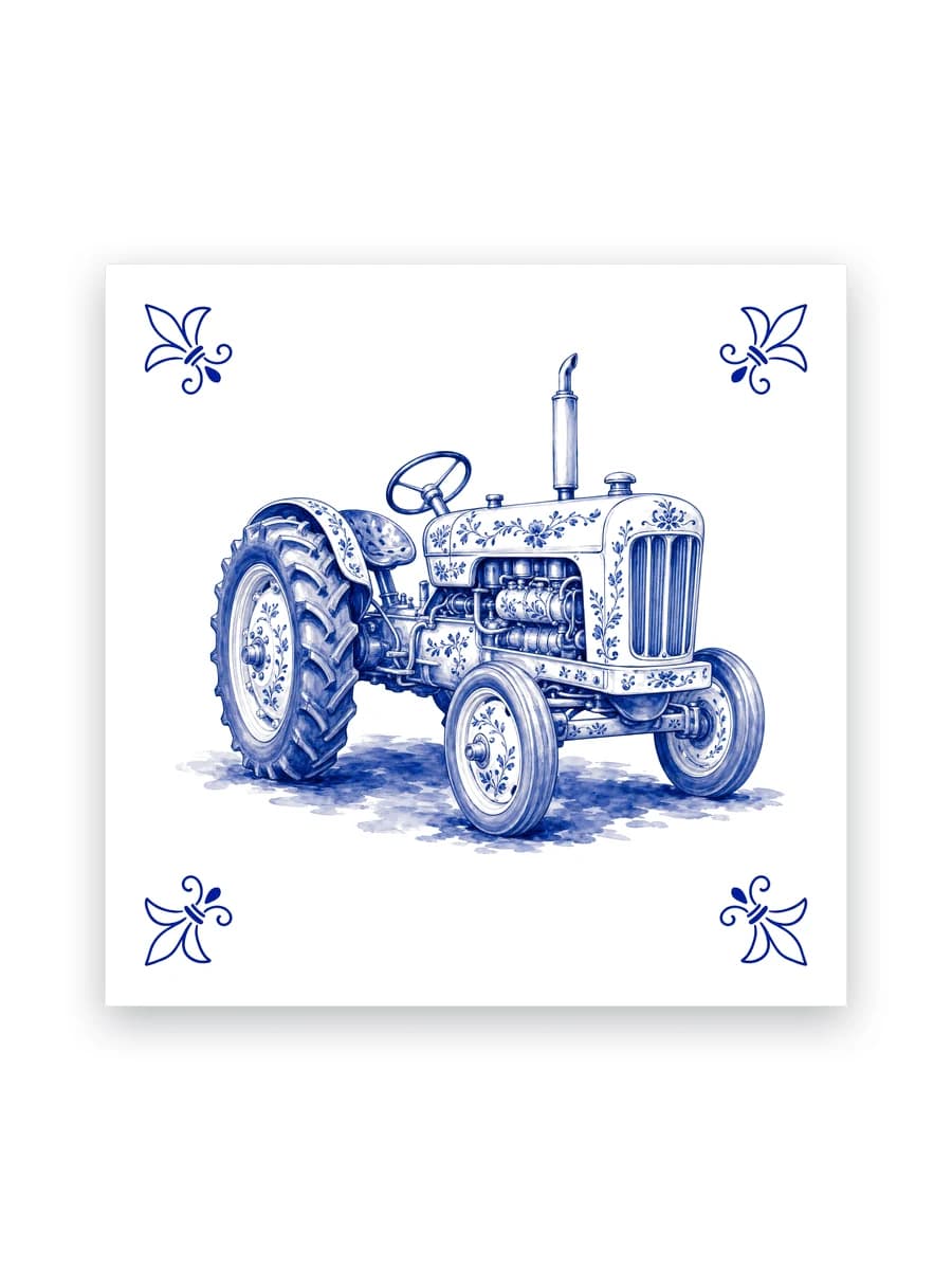 Delfts blauw tegeltje — Trekker