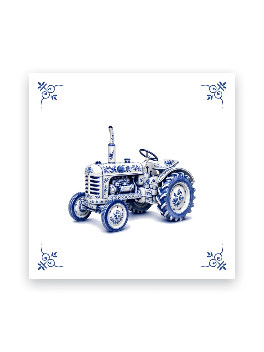 Delfts blauw tegeltje — Trekker