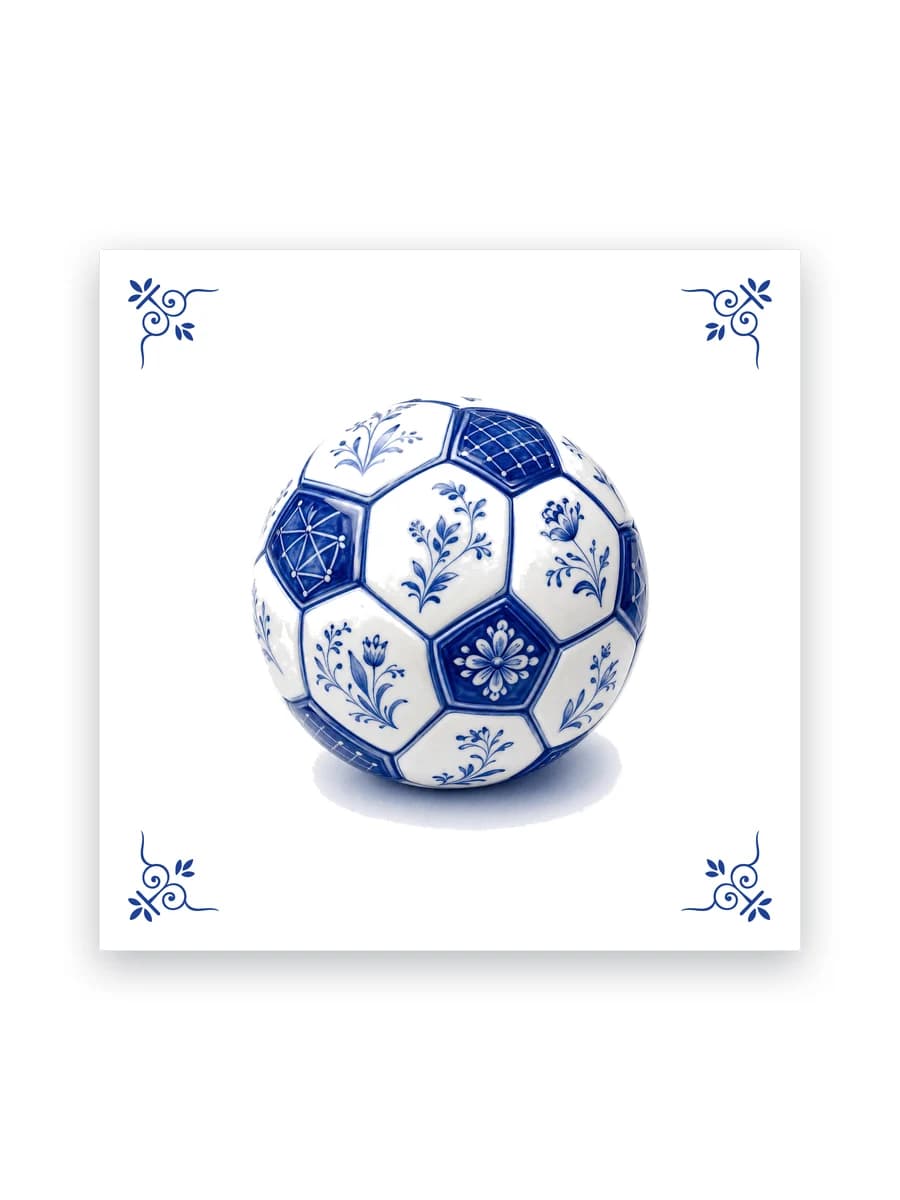 Delfts blauw tegeltje — Voetbal