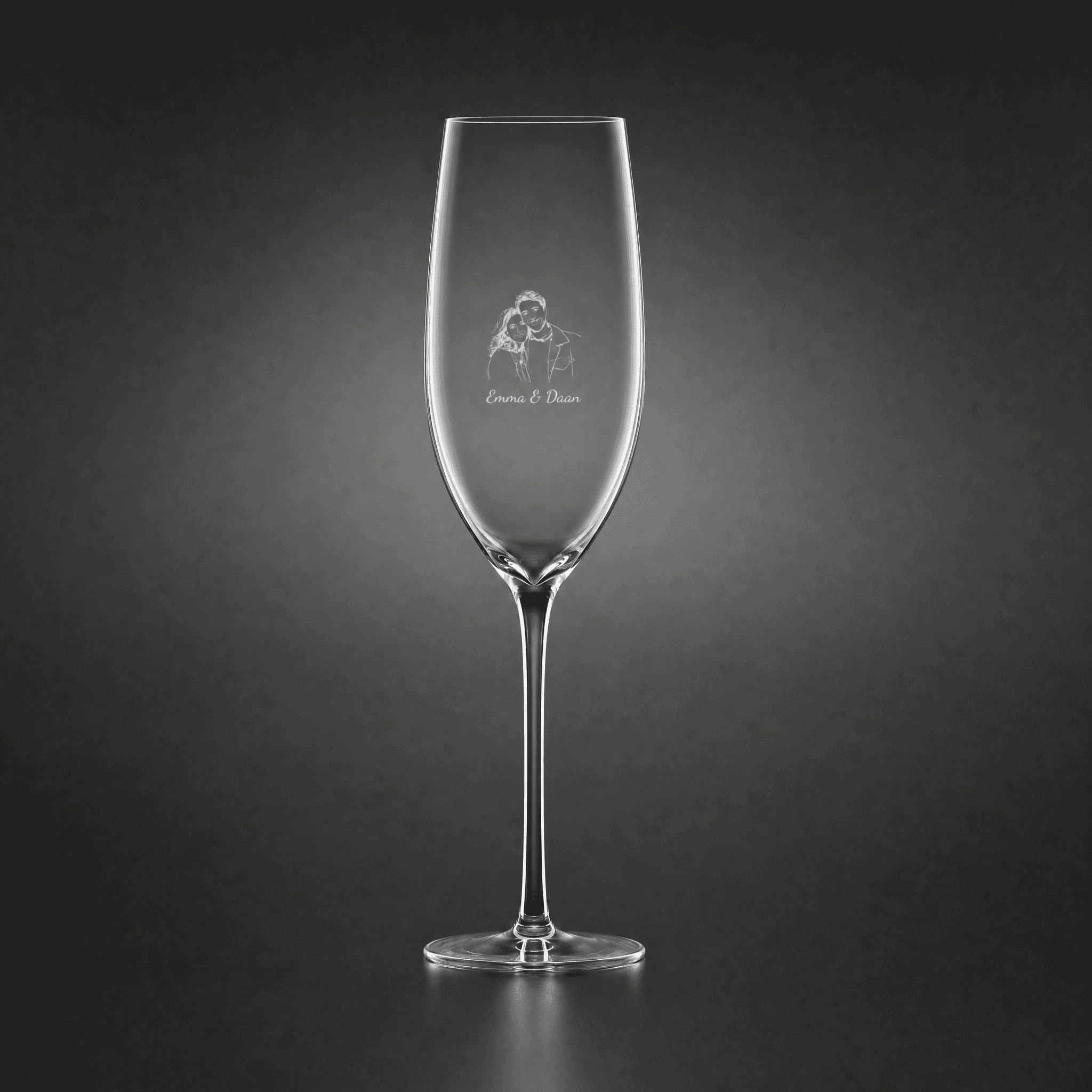 Champagneglas met jullie portret