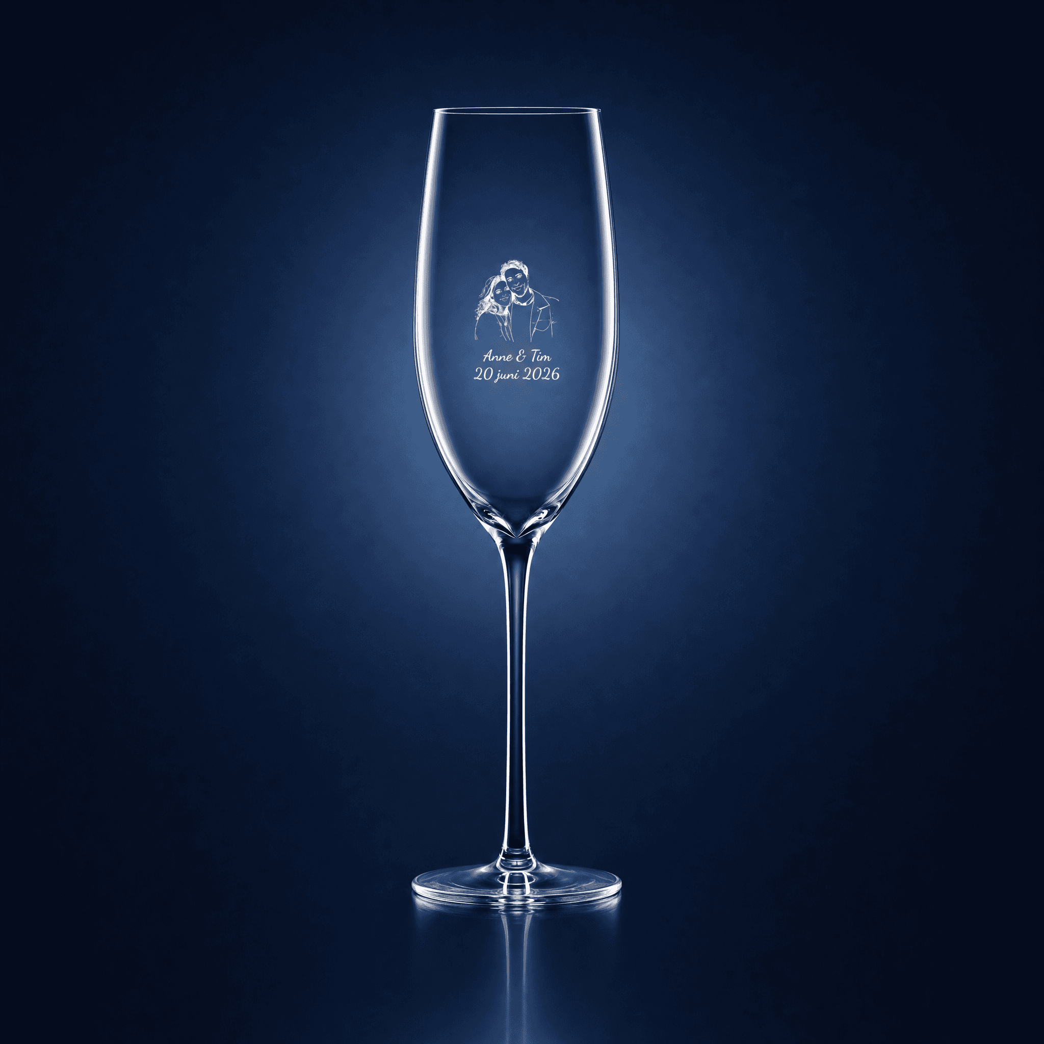 Champagneglas met jullie portret