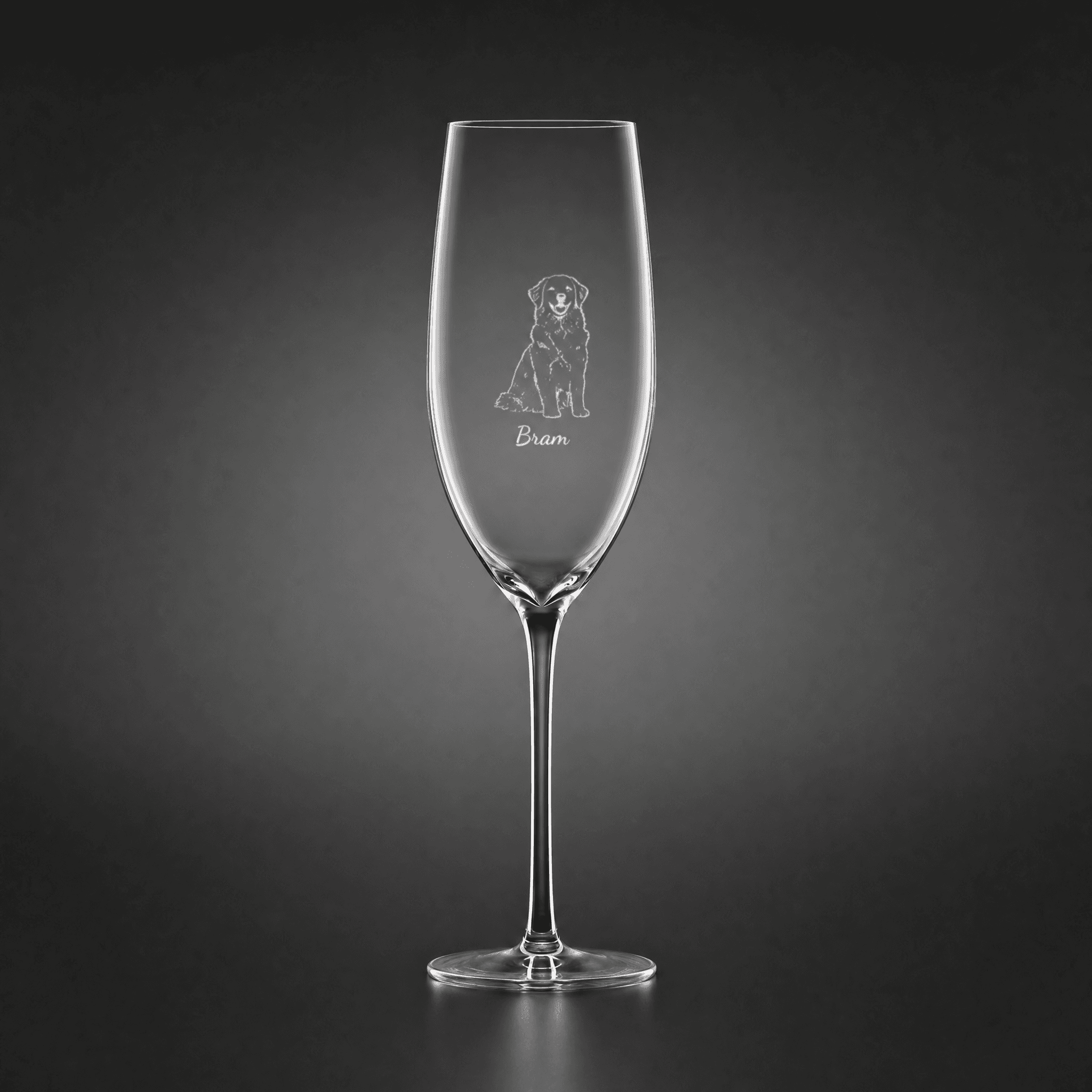 Champagneglas met tekening van je foto