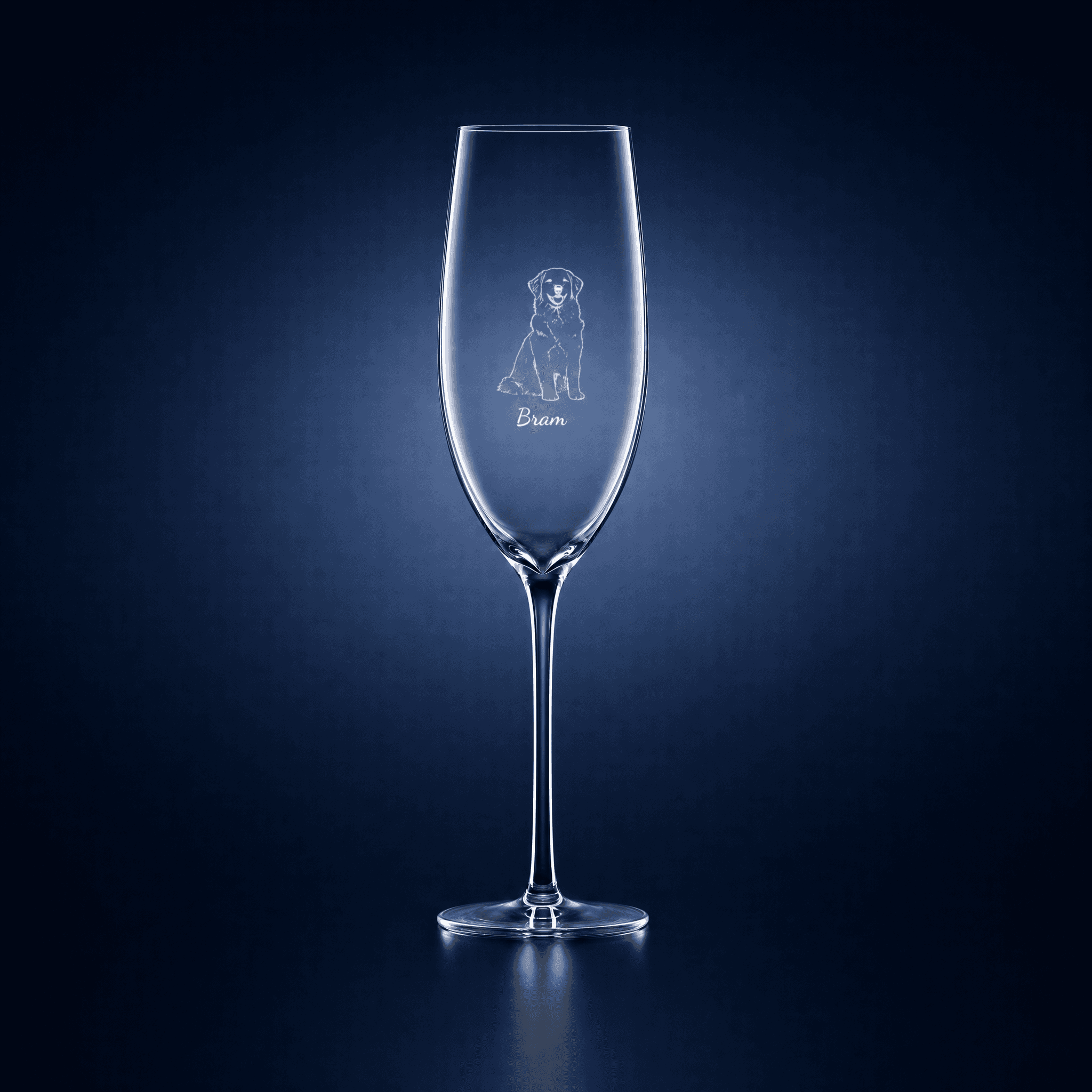 Champagneglas met tekening van je foto