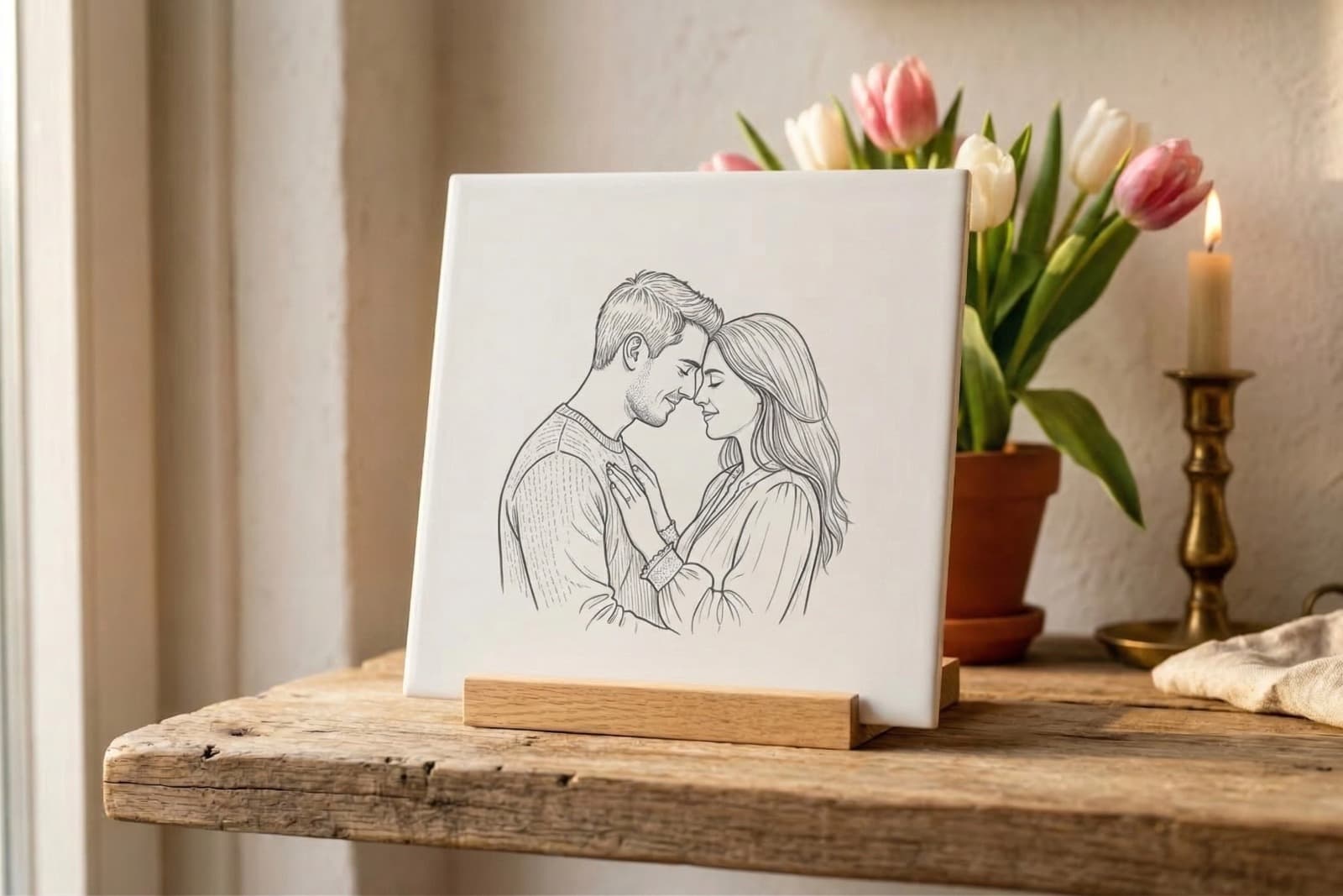 Tegeltje met Lijnkunst