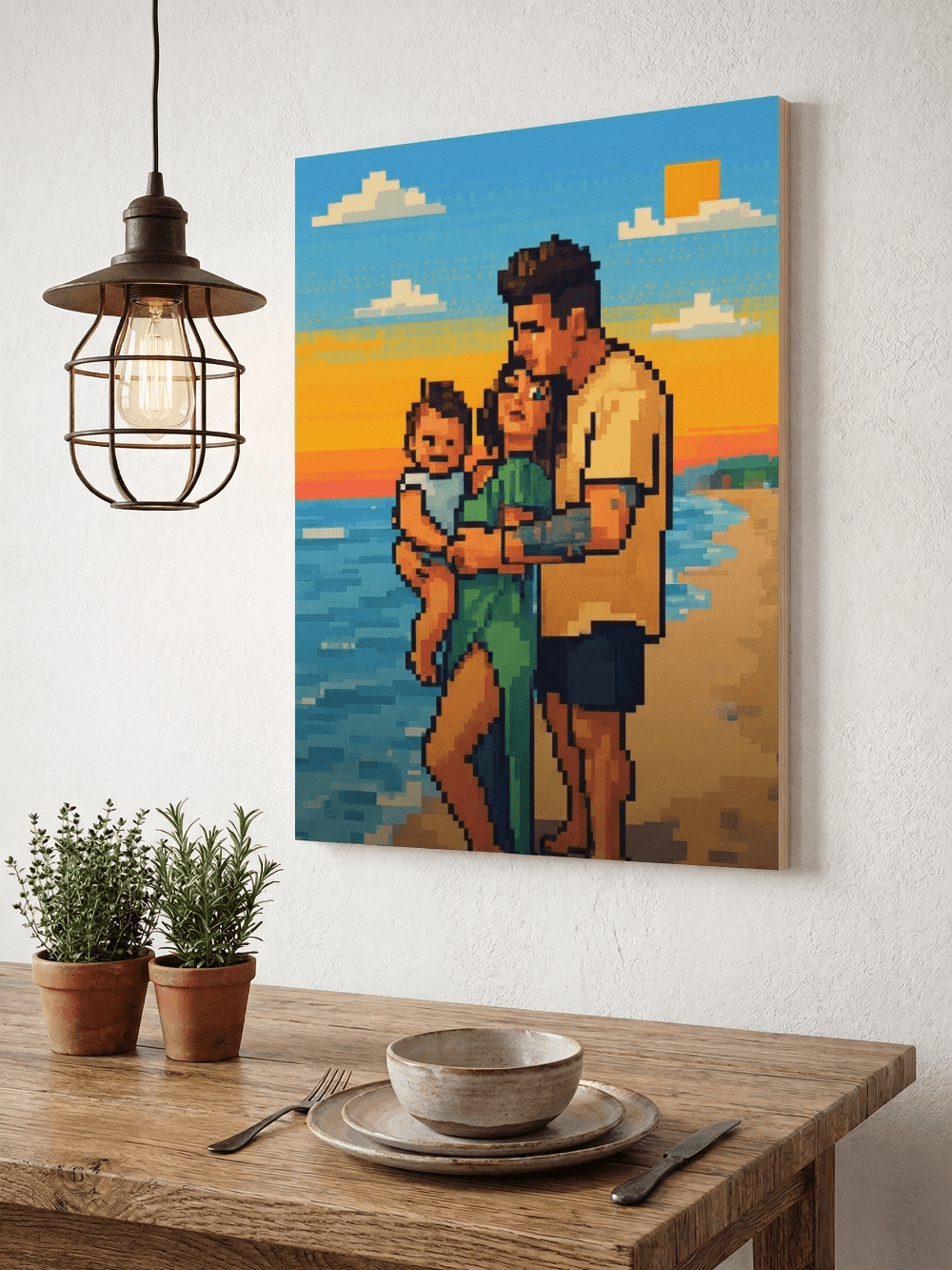 Vurenhout Afdruk — foto op hout product afbeelding