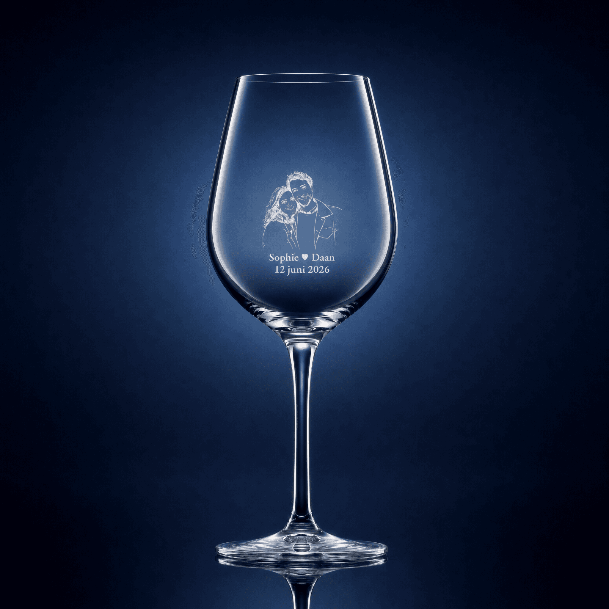 Wijnglas met jullie portret