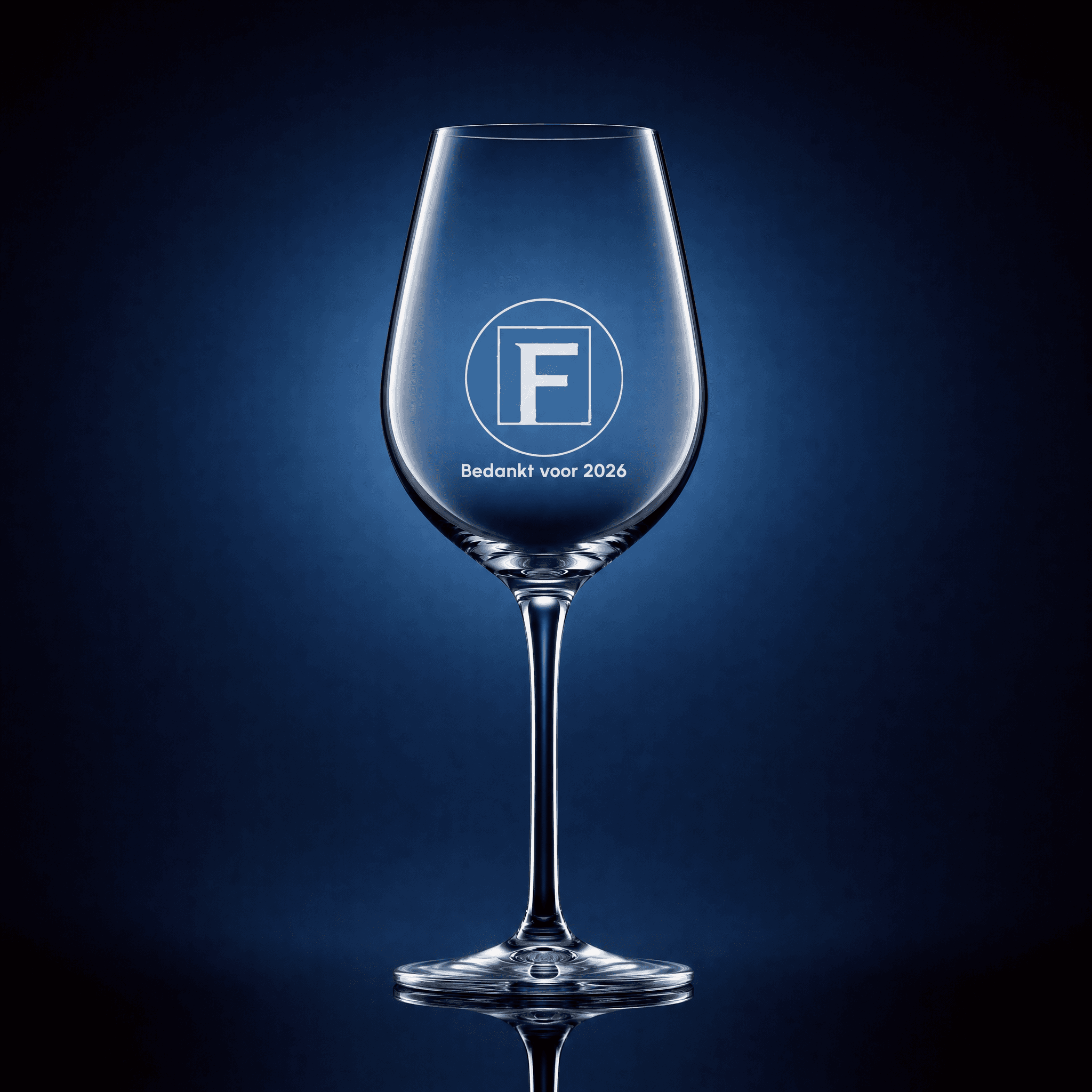 Wijnglas met logo en bedrijfsnaam