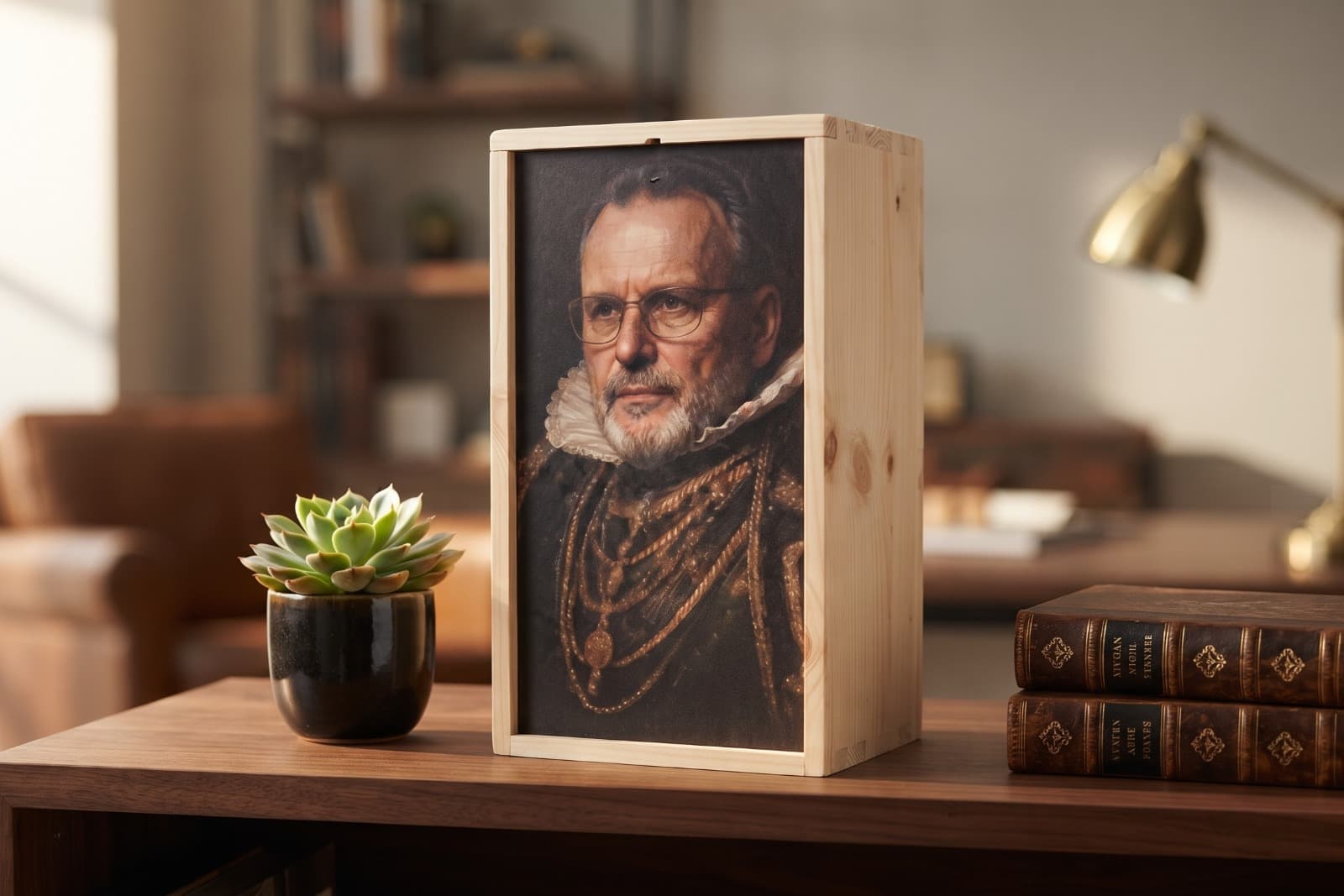 Wijnkist met Eigen Foto als Koninklijk Portret