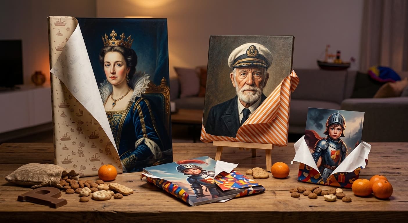 Sinterklaas surprise cadeau: gepersonaliseerd AI-portret voor pakjesavond