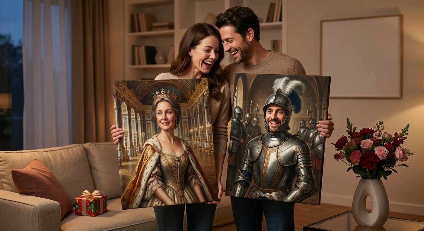 Romantisch koninklijk koppelportret als Valentijnscadeau
